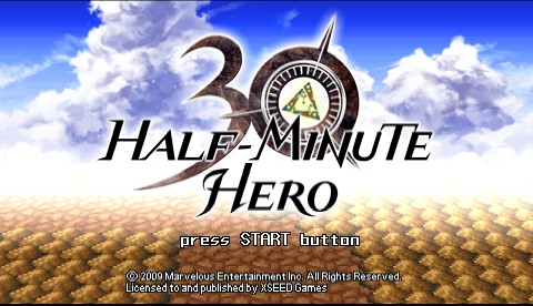 Half-Minute Hero title screen for PSP